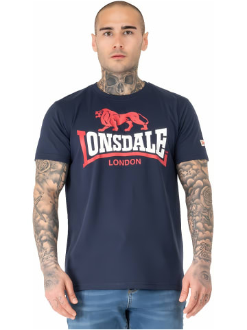 Lonsdale T-Shirt "Lion Two Tone Herren T-Shirt normale Passform" in Blau