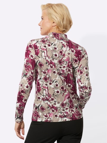 WITT WEIDEN Stehkragenshirt in bordeaux-taupe-bedruckt