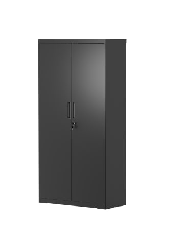 SONGMICS Aufbewahrungsschrank Berend in Schwarz - (B)80 x (H)180 x (T)40 cm