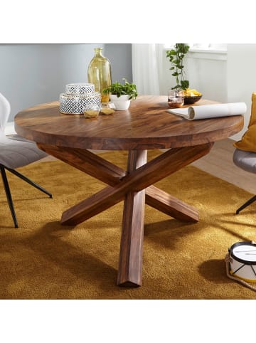 KADIMA DESIGN Design Esszimmertisch BOHA rund Ø 120 cm x 75 cm Massiv-Holz in Massivholz