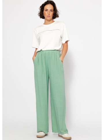 SASSYCLASSY Lässige Hose aus Viskose-Leinen-Mix in Hellgrün