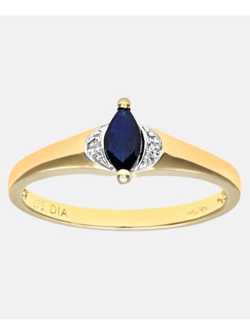 Diamant L'éternel Ring aus 375 Gelbgold mit Diamant mit Saphir