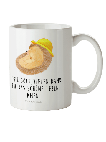Mr. & Mrs. Panda Kindertasse Igel Beten mit Spruch in Weiß