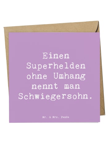 Mr. & Mrs. Panda Einladungskarte Spruch Held Schwiegersohn mit S... in Lavendeltraum