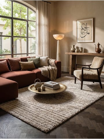 KADIMA DESIGN Läufer Streifen weich wohnlich Wohnzimmer Schlafzimmer gemütlich in Beige