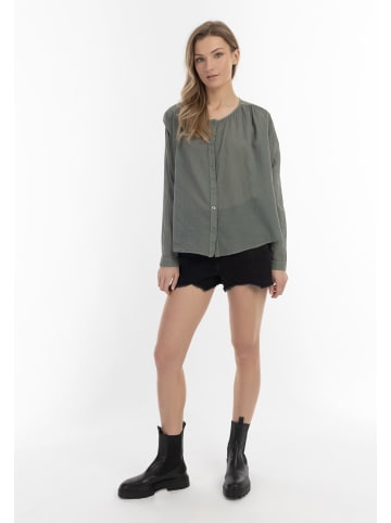 DreiMaster Damen Langarmbluse in Oliv