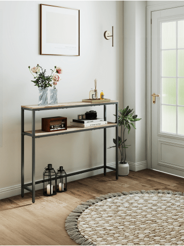 VASAGLE Flurtisch Barnet in Helles Elfenbein - (B)100 x (H)80 x (T)20 cm
