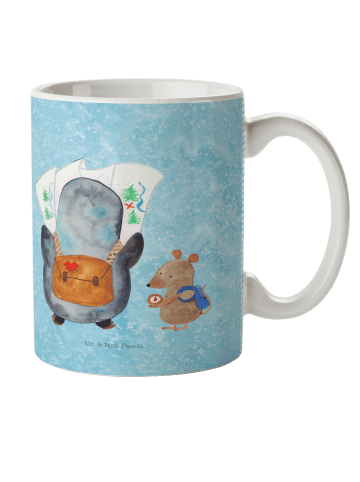 Mr. & Mrs. Panda Kindertasse Pinguin & Maus Wanderer ohne Spruch in Eisblau