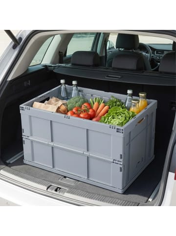 relaxdays 5x Klappbox in Grau - (B)58,5 x (H)31,5 x (T)40 cm