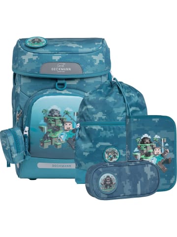 BECKMANN Plus Air Schulranzen-Set 6-tlg. Jungle Game in blau