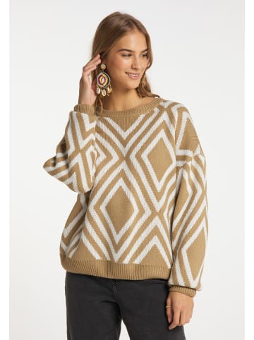 IZIA Strickpullover in Beige Wollweiss