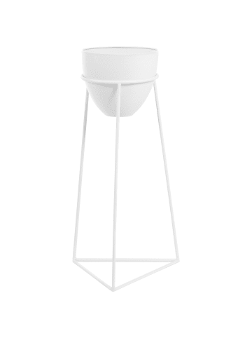 Beliani Indoor Blumentopf LIPARIS in Weiß - (W) 30 x (H) 58 x (L) 28 cm
