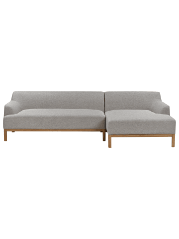 Beliani Ecksofa SOSJO in Grau/Braun - (W) 251 x (H) 74 x (L) 132 cm