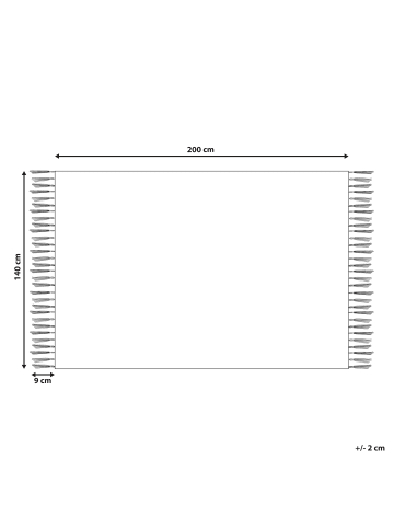 Beliani Kurzflor AKARSU in Grün/Schwarz/Beige - (W) 140 x (H) 0.4 x (L) 200 cm