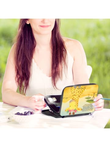 Mr. & Mrs. Panda Etui Giraffe Blumenkranz Design mit Spruch in Weiß