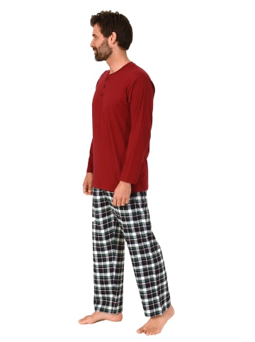 NORMANN Schlafanzug lang Pyjama FlanellHose Karo - 88913 in rot
