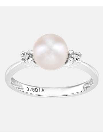 Diamant L'éternel Ring aus 375 Weißgold mit 0.01 Karat Diamant mit Perle