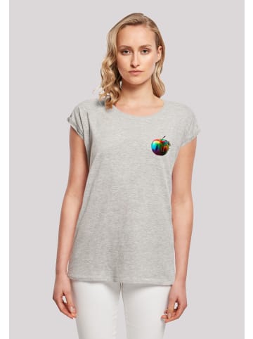 F4NT4STIC T-Shirt Colorfood Collection - Rainbow Apple in grau meliert