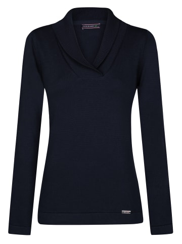 Felix Hardy Schlichter Schal Kragen Langarm Pullover in navy