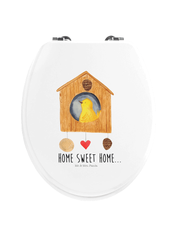 Mr. & Mrs. Panda Klobrille Vogelhaus Home mit Spruch in Weiß