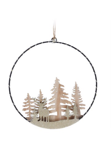 Home&Styling Collection Weihnachtsdekoration mit LED zum Aufhängen in Beige, Ø 20 cm
