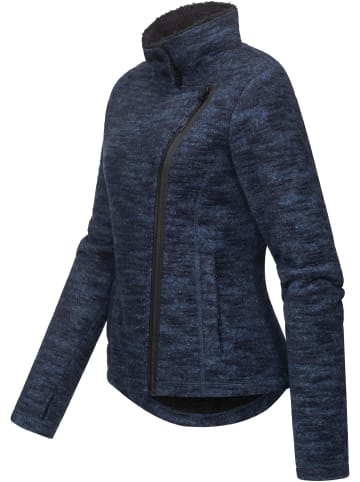 ragwear Strickfleecejacke Saskie Melange in Navy