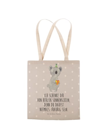 Mr. & Mrs. Panda Henkeltasche Koala Geschenk mit Spruch in Grau Pastell