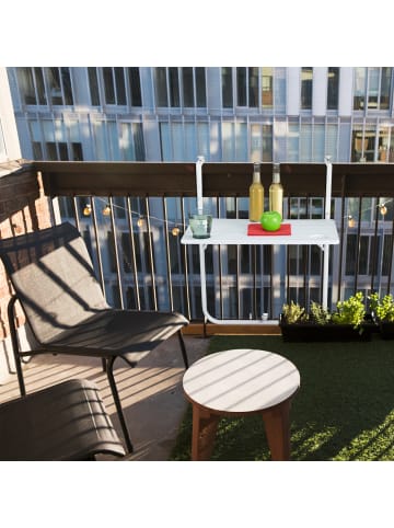 relaxdays Balkon Hängetisch in Weiß - (B)59,5 x (T)35,5 cm