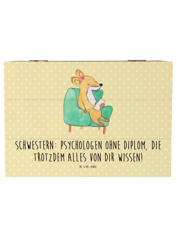 Mr. & Mrs. Panda Schatzkiste Schwestern Psychologen mit Spruch in Gelb Pastell