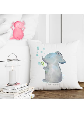 Mr. & Mrs. Panda Deko Kissen Elefant Seifenblasen ohne Spruch in Weiß