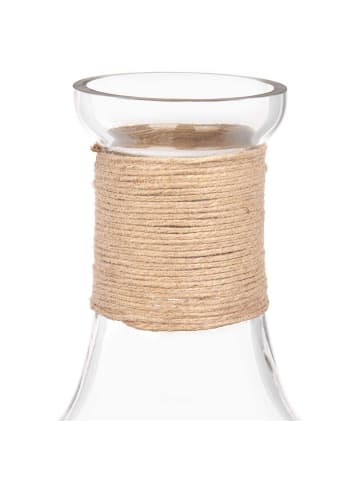 GIFTDECOR Flasche in geflochtener Schnur in Braun, (B) 20 x (H) 48 x (L) 20 cm
