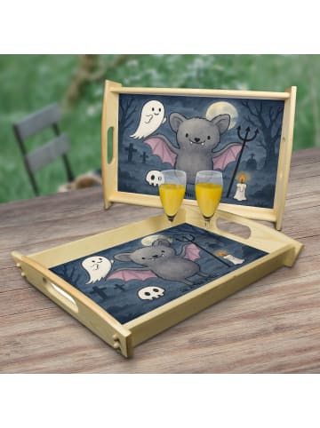 Mr. & Mrs. Panda Serviertablett Fledermaus Dracula Design ohne S... in Weiß