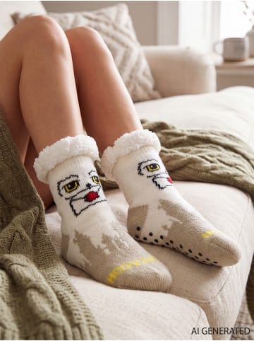 Harry Potter Harry Potter Hüttensocken Eule Brief Haussocken warme Kuschelsocken in weiß
