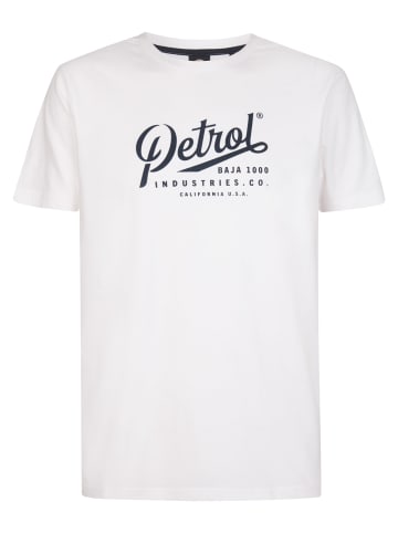 Petrol Industries Bedrucktes Jersey T-Shirt Huracán in Weiß