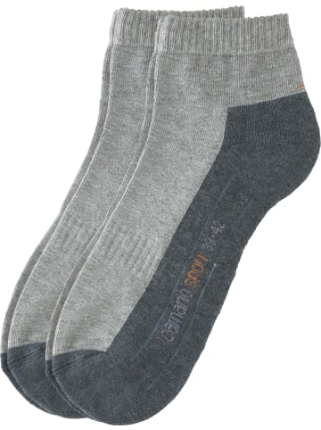 camano Unisex-Sport-Kurzsocken 2 Paar in hellgrau