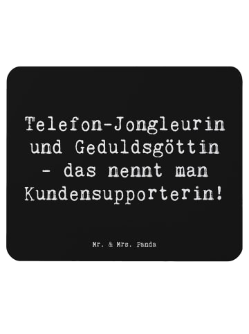 Mr. & Mrs. Panda Mauspad Spruch Meisterin Kundensupport mit Spruch in Schwarz