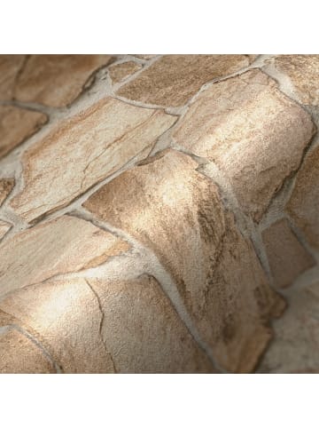 A.S. Création Tapete Mediterranean Stone Look in Beige