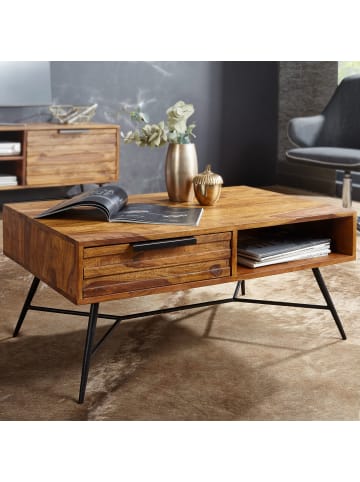 KADIMA DESIGN Couchtisch | Sheesham, 87x41x55cm, Schublade, Stauraum