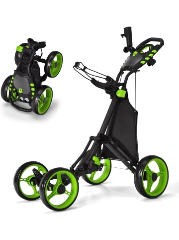 COSTWAY Golf Trolley 4 Rad klappbar in Grün