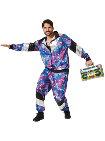 tectake Herrenkostüm  Retro 80er 90er Jahre Disco Jogginganzug  Glamouröser Disco-Look: