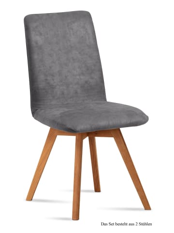 58 aufm Kessel ESSZIMMERSTUHL (2er-Set) Dilga 47x92x60 Schwarz/Grau