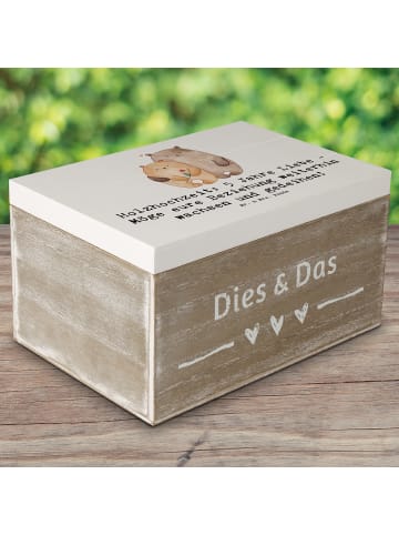 Mr. & Mrs. Panda Holzkiste 5. Hochzeitstag Holzhochzeit mit Spruch in Weiß