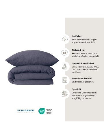 Schiesser Musselin-Bettwäscheset Molly in Indigo