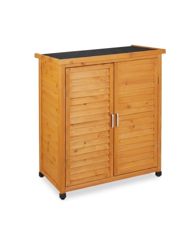 relaxdays Gartenschrank in Natur - (B)86,5 x (H)97 x (T)47 cm