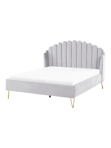 Beliani Doppelbett AMBILLOU in Grau/Gold - (W) 157 x (H) 126 x (L) 214 cm