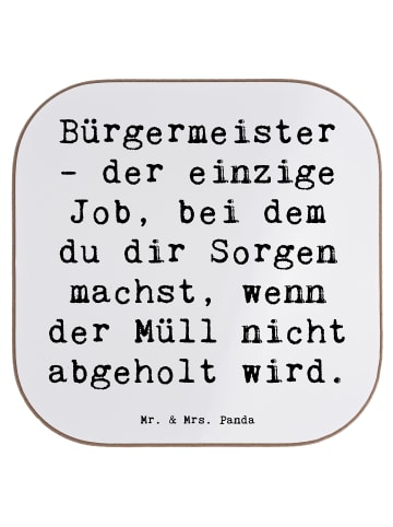 Mr. & Mrs. Panda Glasuntersetzer Spruch Bürgermeister Job mit Sp... in Weiß