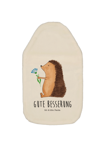 Mr. & Mrs. Panda Bettflasche Igel Blumen mit Spruch in Weiß