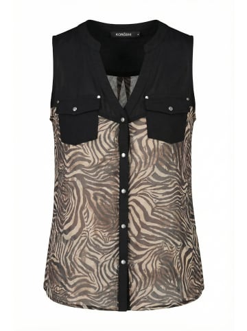 KOROSHI Ärmellose, bedruckte Damenbluse in weiß