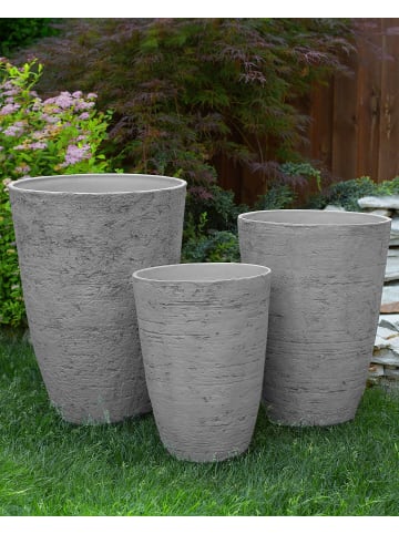 Beliani Outdoor Blumentopf CAMIA in Grau - (W) 51 x (H) 71 x (L) 51 cm