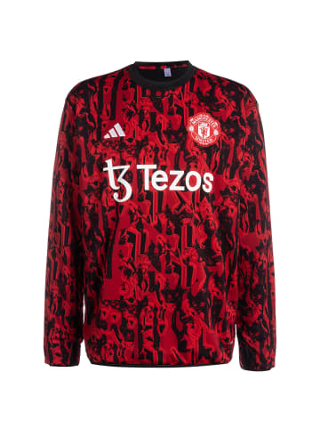 adidas Performance Sweatshirt Manchester United Pre-Match Warm in rot / schwarz